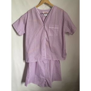 Lady Lindsay 2xl Pink Striped Vintage Pajama Set